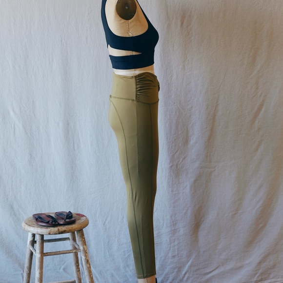 Free People Movement Breathe Deeper Leggings in Dusted Military - Picture 8 of 12
